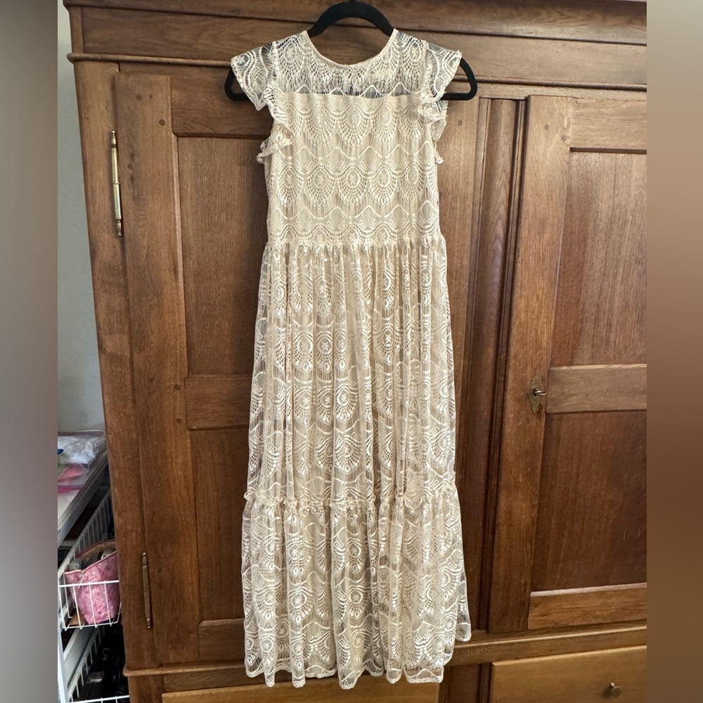 Joyfolie Cream Lace Dress girls size 14
